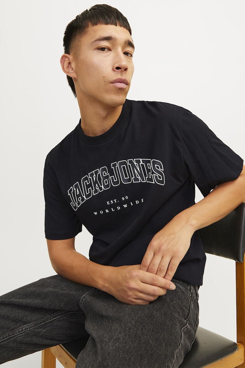 Jack & Jones Tricou cu decolteu la baza gatului si imprimeu logo - Pled.ro