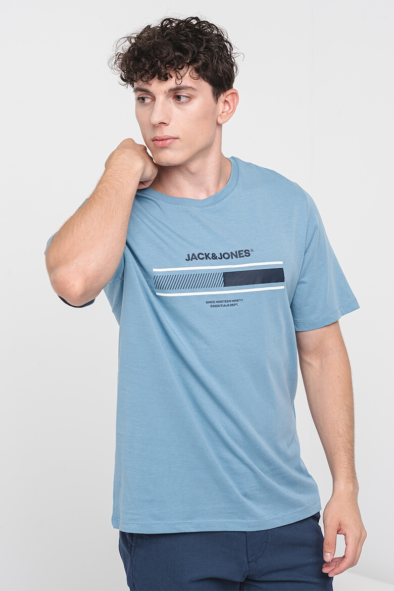 Jack & Jones Tricou cu decolteu la baza gatului si imprimeu logo - Pled.ro