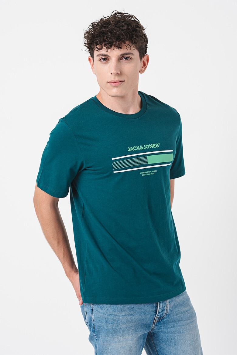 Jack & Jones Tricou cu decolteu la baza gatului si imprimeu logo - Pled.ro