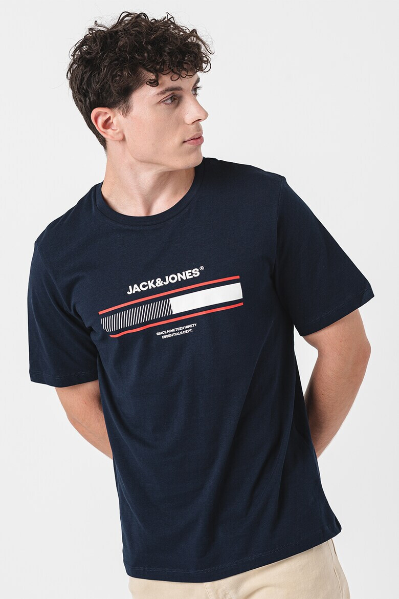 Jack & Jones Tricou cu decolteu la baza gatului si imprimeu logo - Pled.ro