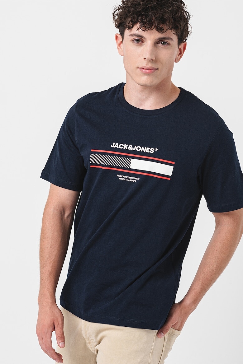 Jack & Jones Tricou cu decolteu la baza gatului si imprimeu logo - Pled.ro