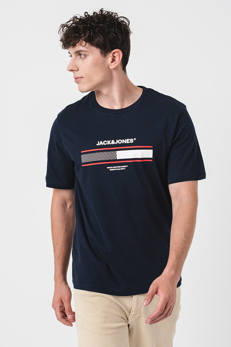 Jack & Jones Tricou cu decolteu la baza gatului si imprimeu logo - Pled.ro