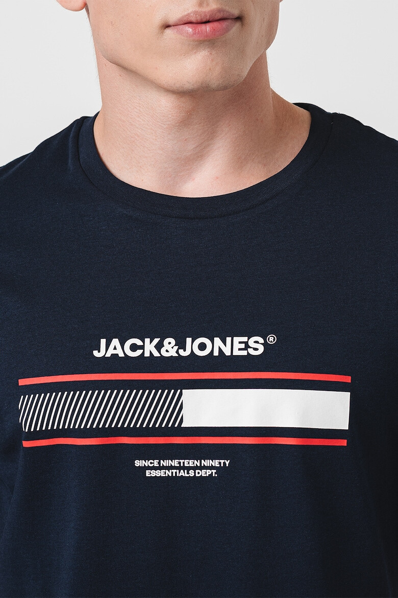 Jack & Jones Tricou cu decolteu la baza gatului si imprimeu logo - Pled.ro