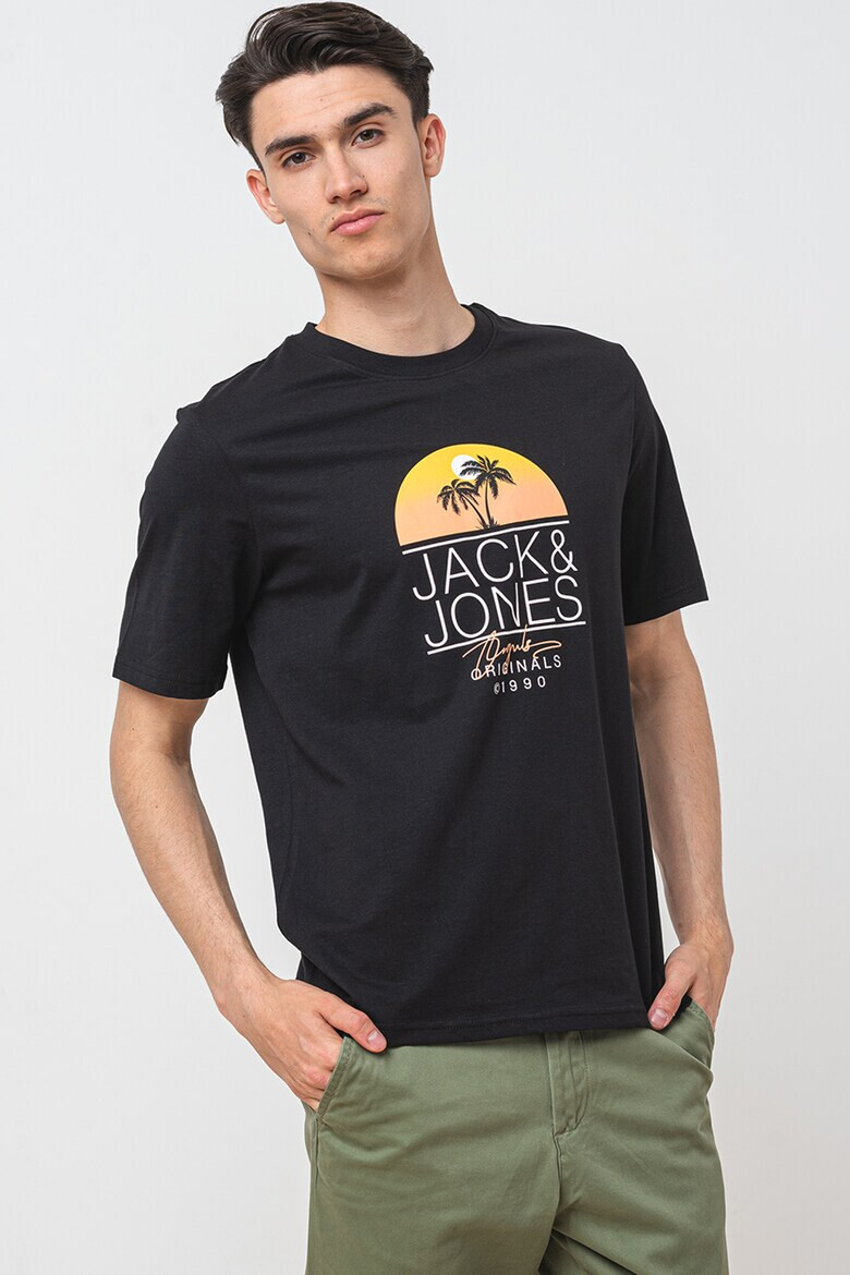 Jack & Jones Tricou cu decolteu la baza gatului si imprimeu logo - Pled.ro