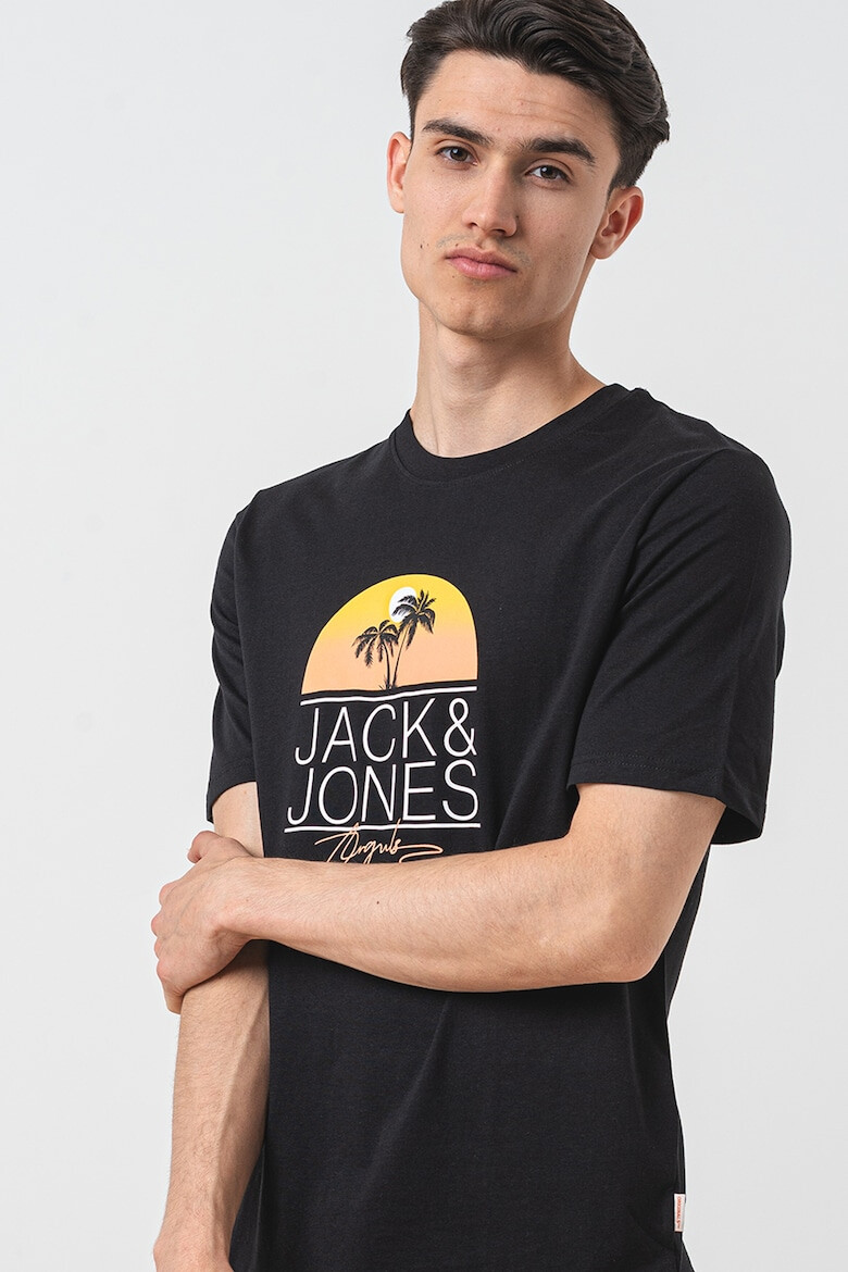 Jack & Jones Tricou cu decolteu la baza gatului si imprimeu logo - Pled.ro