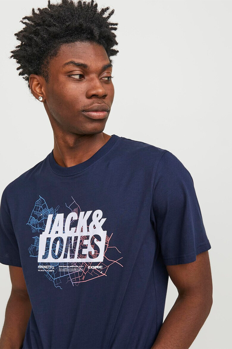 Jack & Jones Tricou cu decolteu la baza gatului si imprimeu logo - Pled.ro