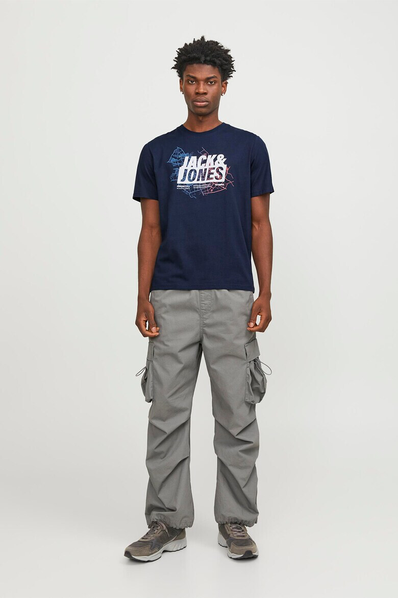 Jack & Jones Tricou cu decolteu la baza gatului si imprimeu logo - Pled.ro