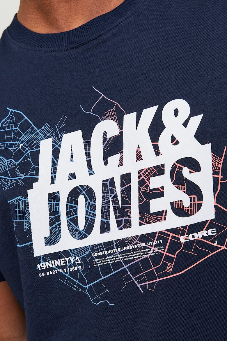 Jack & Jones Tricou cu decolteu la baza gatului si imprimeu logo - Pled.ro