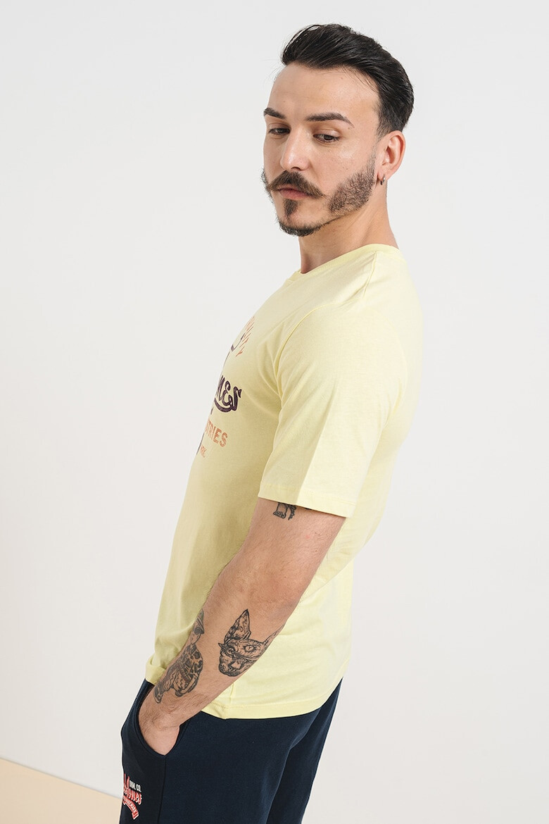 Jack & Jones Tricou cu decolteu la baza gatului si imprimeu logo - Pled.ro