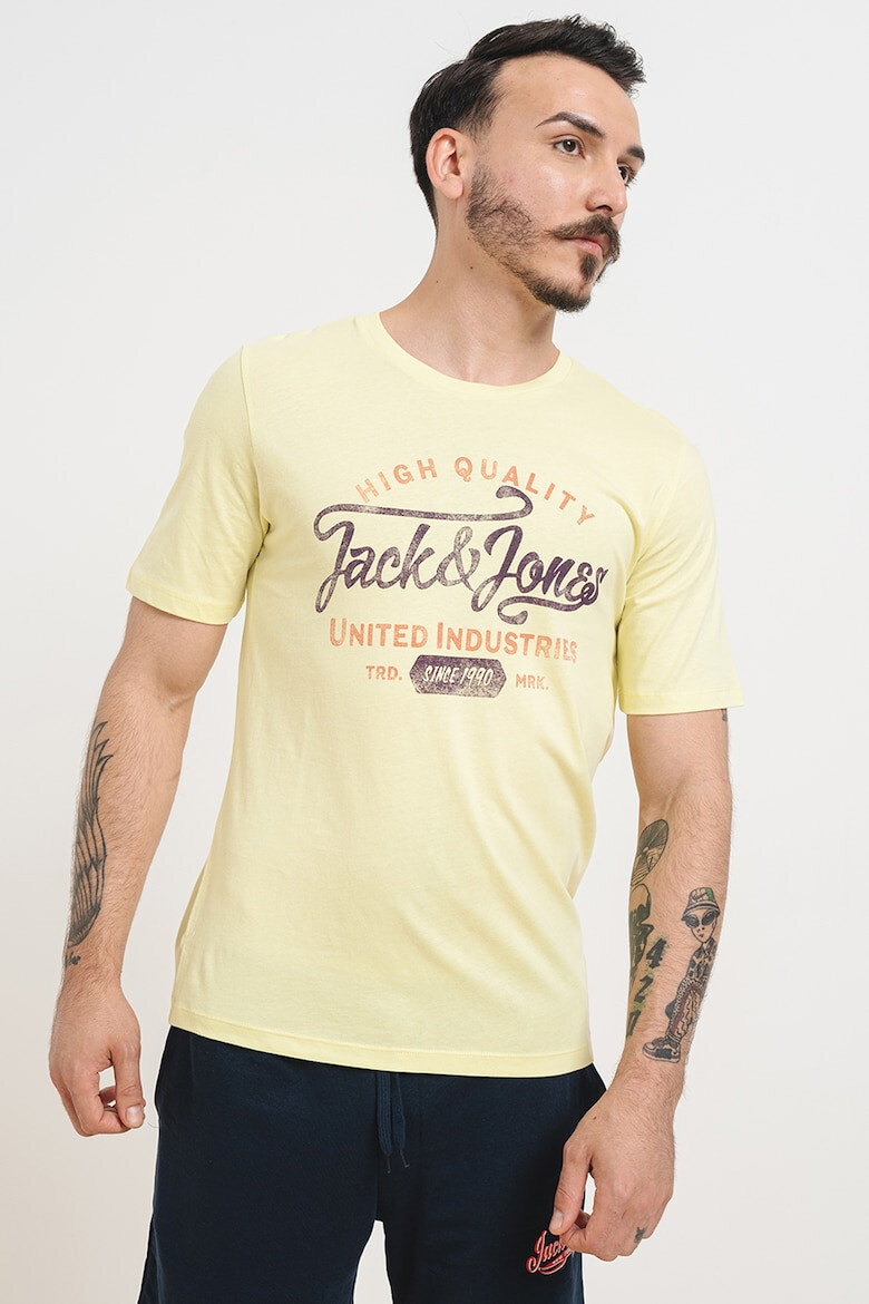 Jack & Jones Tricou cu decolteu la baza gatului si imprimeu logo - Pled.ro