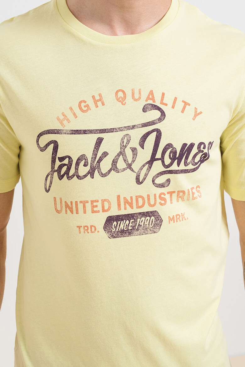 Jack & Jones Tricou cu decolteu la baza gatului si imprimeu logo - Pled.ro