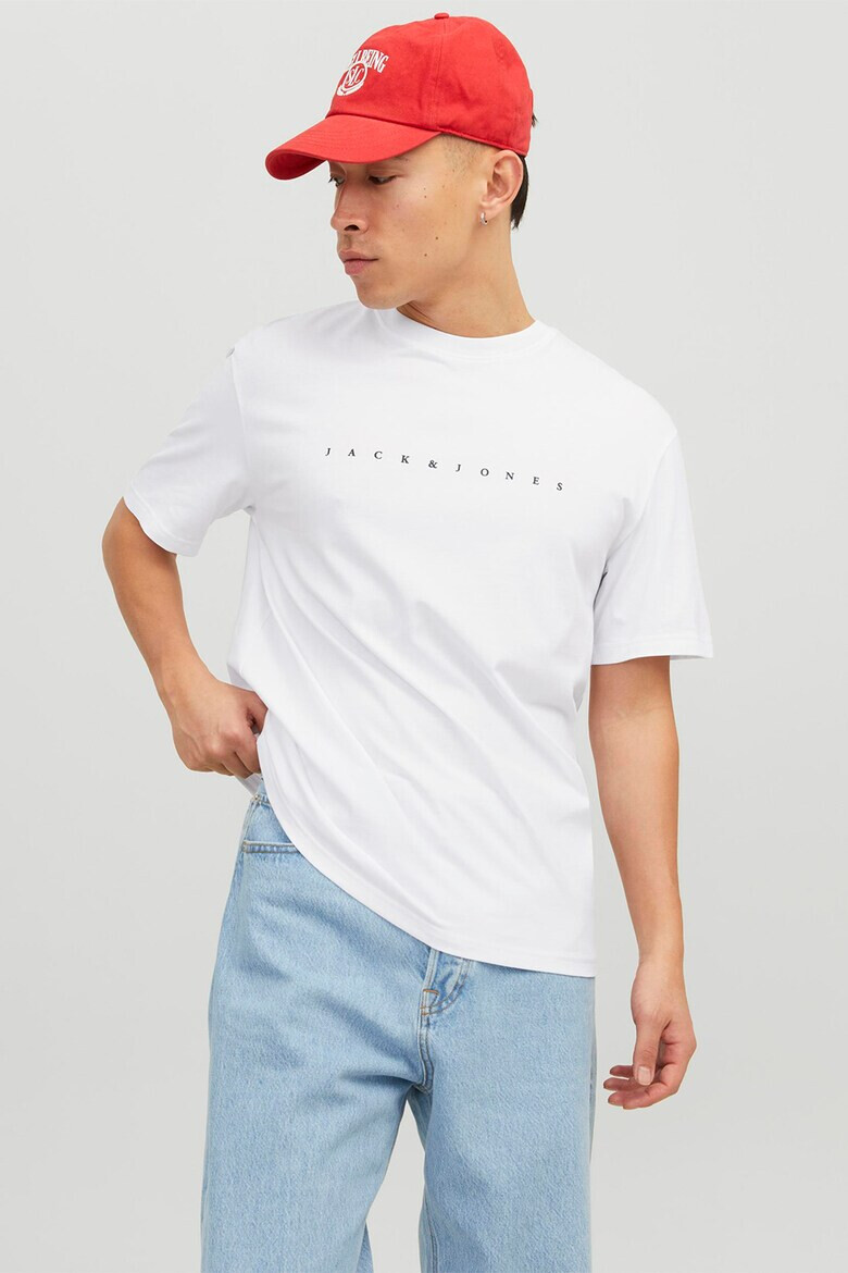 Jack & Jones Tricou cu decolteu la baza gatului si imprimeu logo - Pled.ro