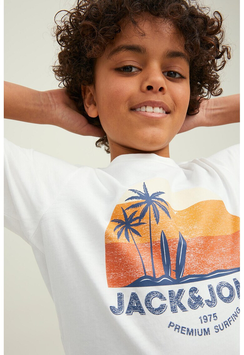 Jack & Jones Tricou cu decolteu la baza gatului si imprimeu logo - Pled.ro