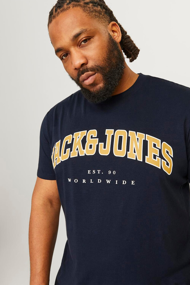 Jack & Jones Tricou cu decolteu la baza gatului si logo - Pled.ro