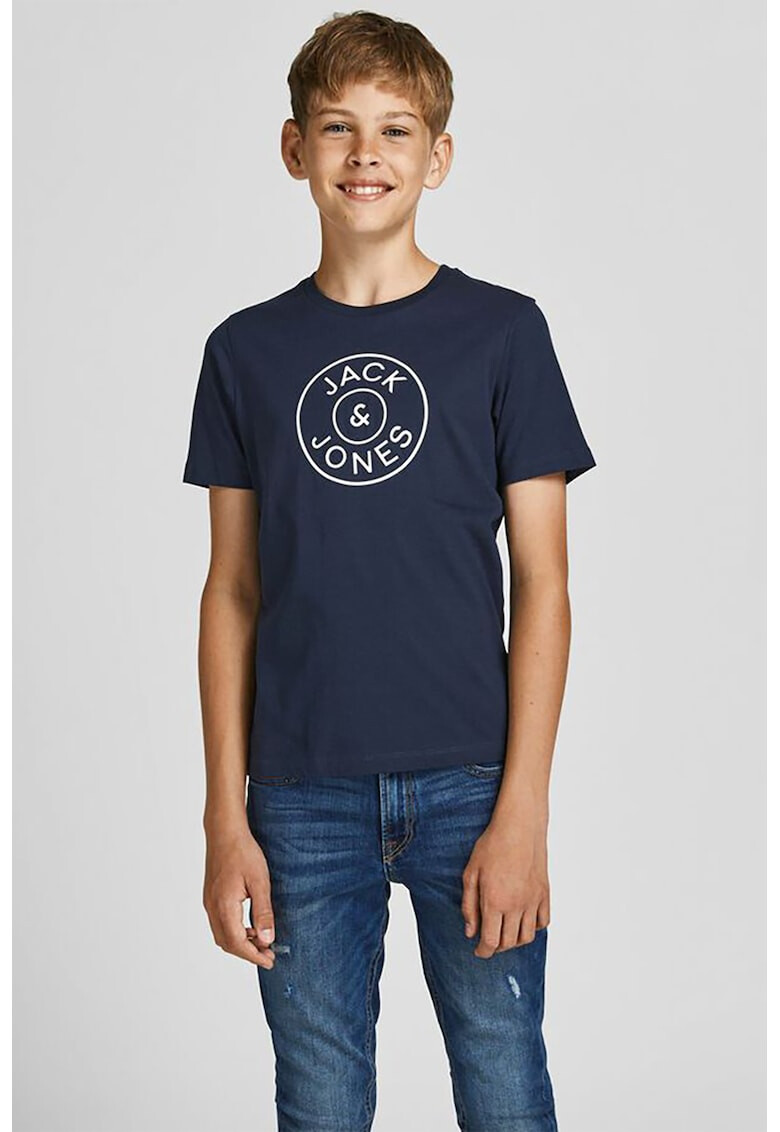 Jack & Jones Tricou cu imprimeu logo si decolteu la baza gatului - Pled.ro