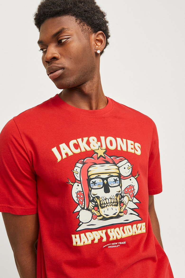 Jack & Jones Tricou cu imprimeu si decolteu la baza gatului - Pled.ro