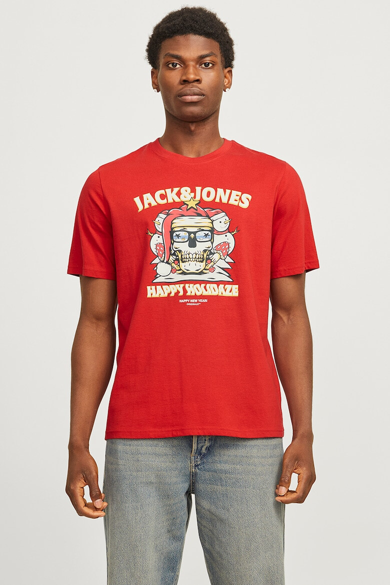 Jack & Jones Tricou cu imprimeu si decolteu la baza gatului - Pled.ro