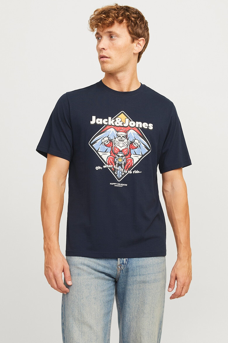 Jack & Jones Tricou cu imprimeu si decolteu la baza gatului - Pled.ro