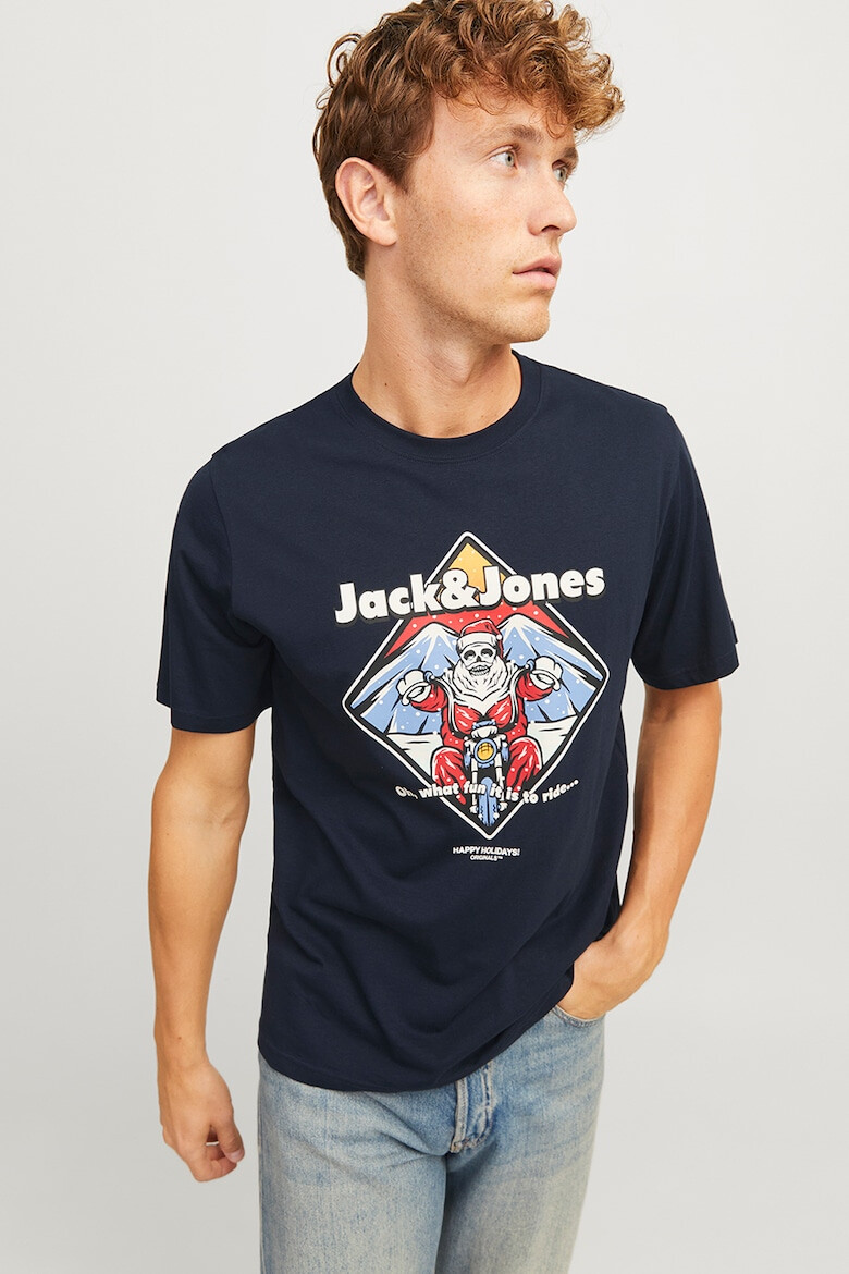 Jack & Jones Tricou cu imprimeu si decolteu la baza gatului - Pled.ro