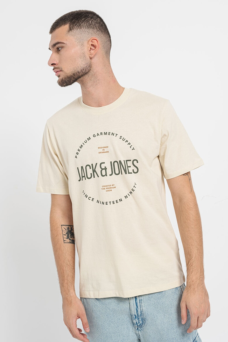 Jack & Jones Tricou de bumbac cu decolteu la baza gatului si imprimeu logo - Pled.ro