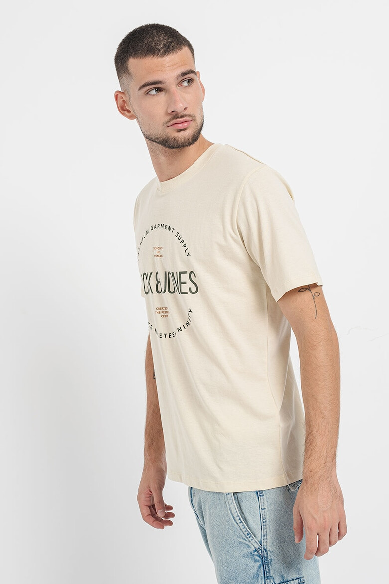 Jack & Jones Tricou de bumbac cu decolteu la baza gatului si imprimeu logo - Pled.ro