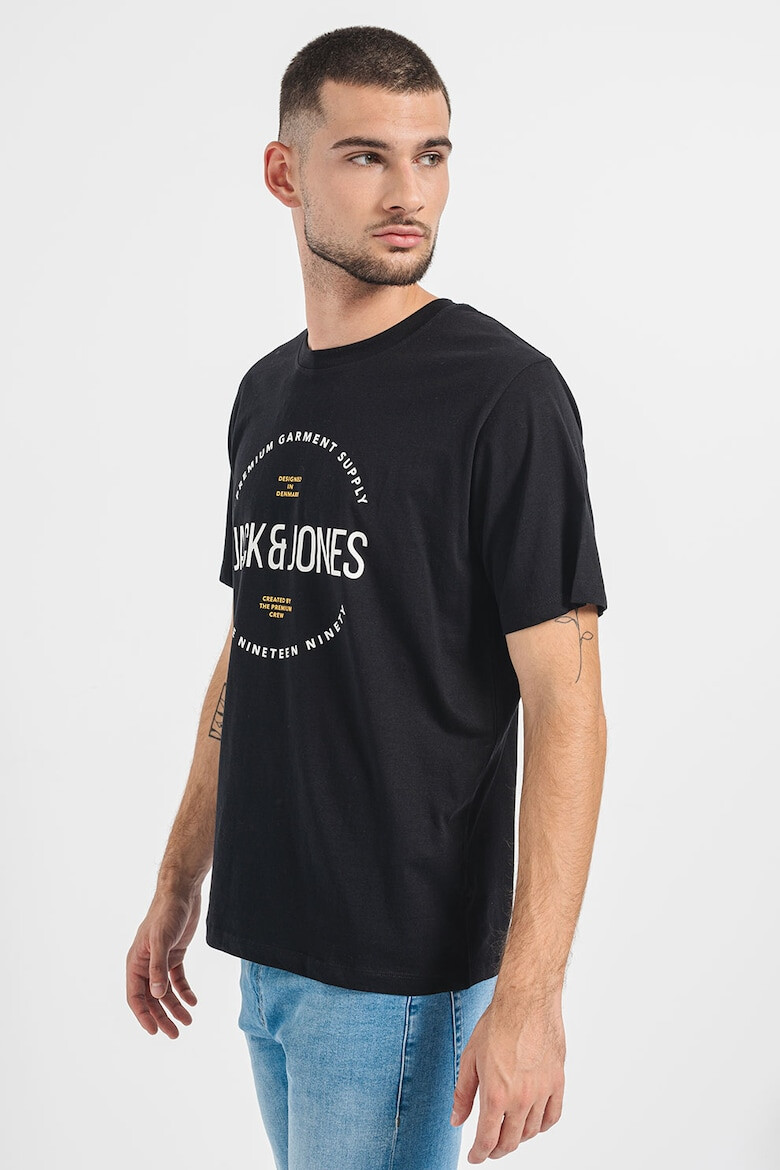 Jack & Jones Tricou de bumbac cu decolteu la baza gatului si imprimeu logo - Pled.ro