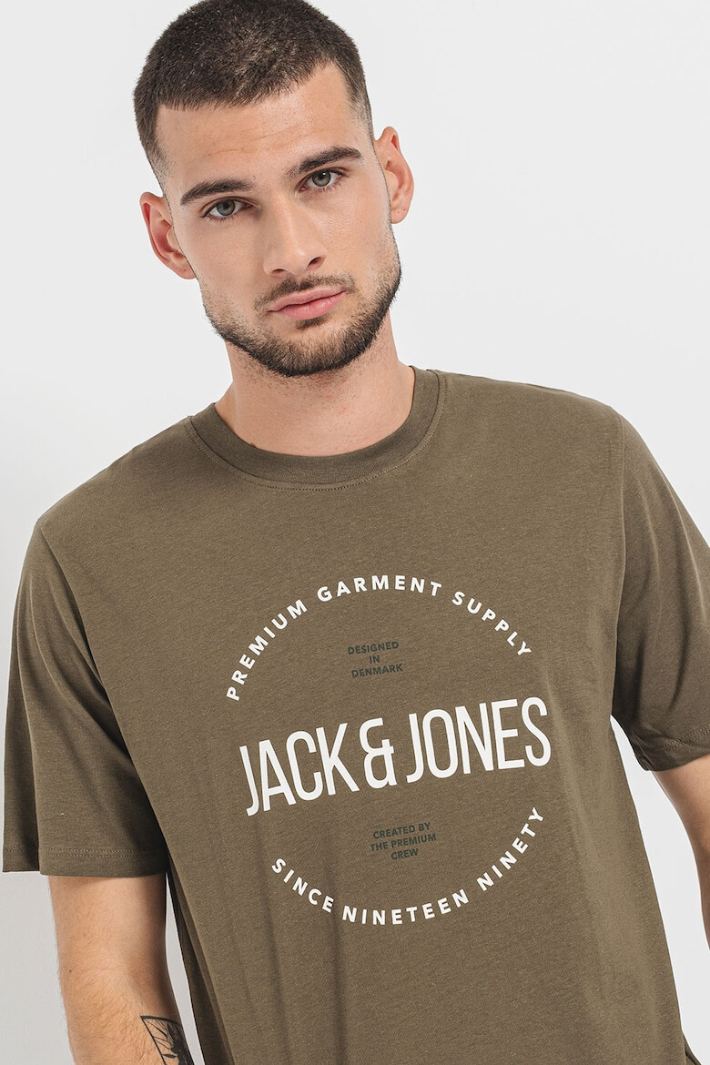 Jack & Jones Tricou de bumbac cu decolteu la baza gatului si imprimeu logo - Pled.ro