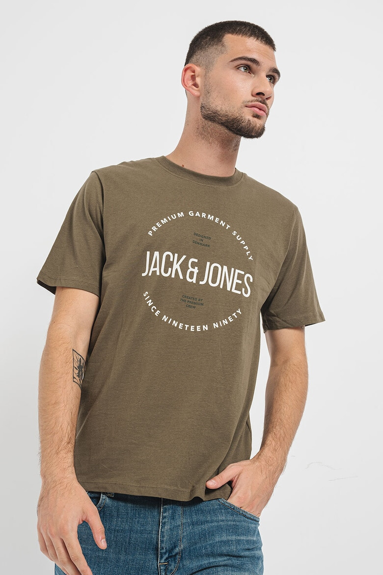 Jack & Jones Tricou de bumbac cu decolteu la baza gatului si imprimeu logo - Pled.ro