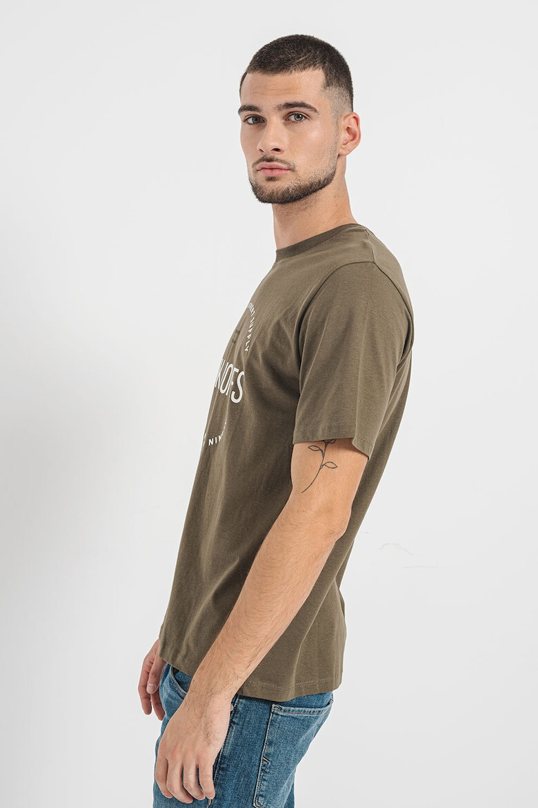 Jack & Jones Tricou de bumbac cu decolteu la baza gatului si imprimeu logo - Pled.ro