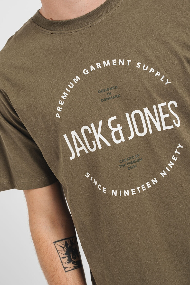 Jack & Jones Tricou de bumbac cu decolteu la baza gatului si imprimeu logo - Pled.ro