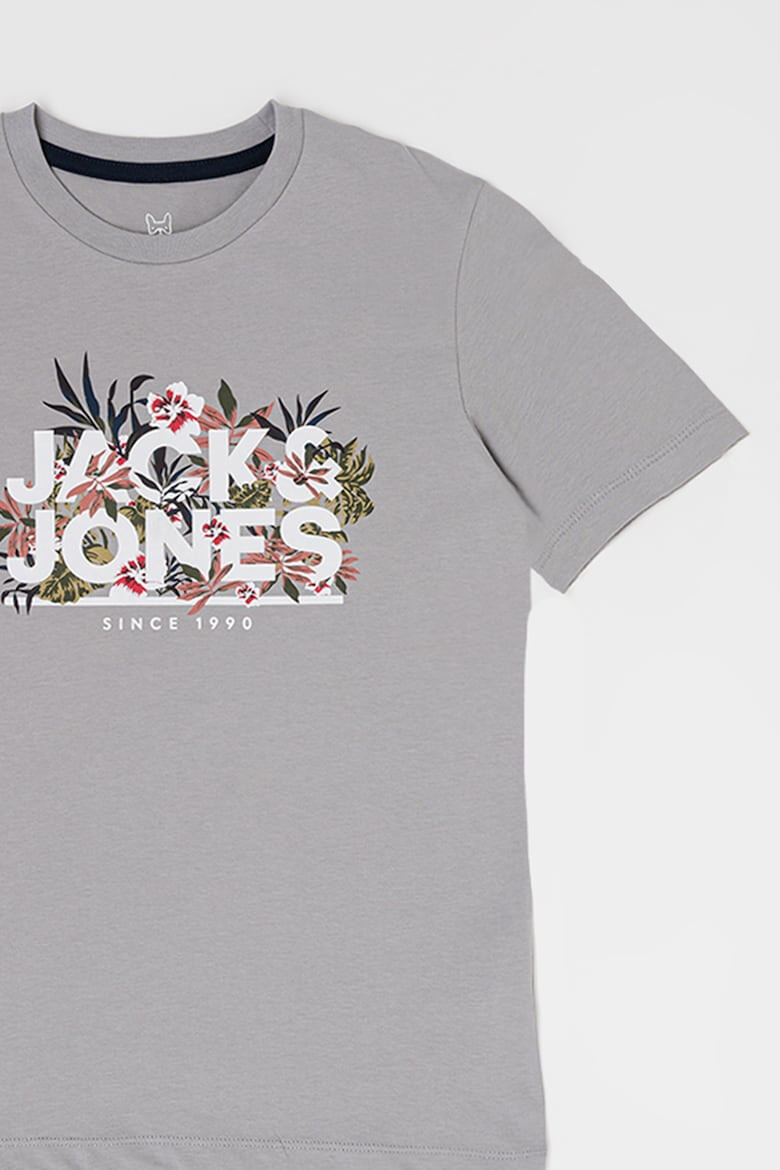 Jack & Jones Tricou de bumbac cu logo si imprimeu tropical - Pled.ro