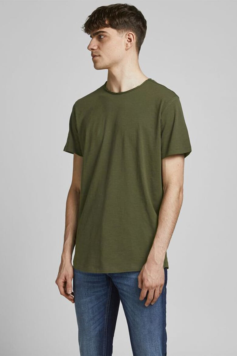 Jack & Jones Tricou de bumbac organic cu decolteu la baza gatului - Pled.ro