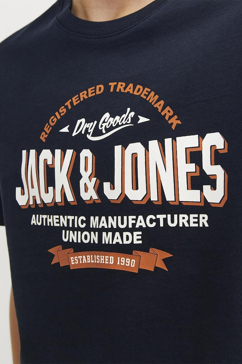 Jack & Jones Tricou de bumbac organic cu decolteu la baza gatului - Pled.ro