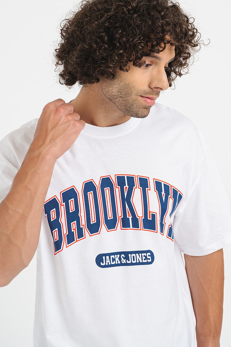 Jack & Jones Tricou din bumbac cu decolteu la baza gatului Bradley - Pled.ro