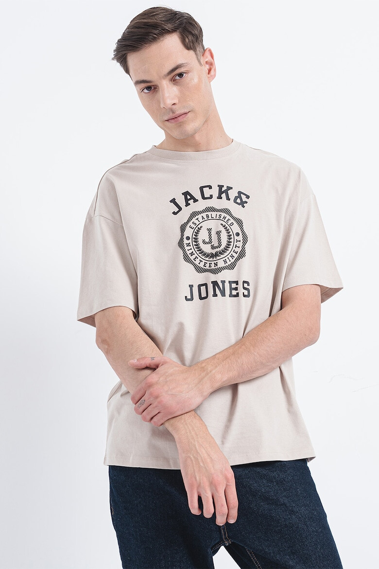 Jack & Jones Tricou din bumbac cu decolteu la baza gatului si imprimeu logo - Pled.ro