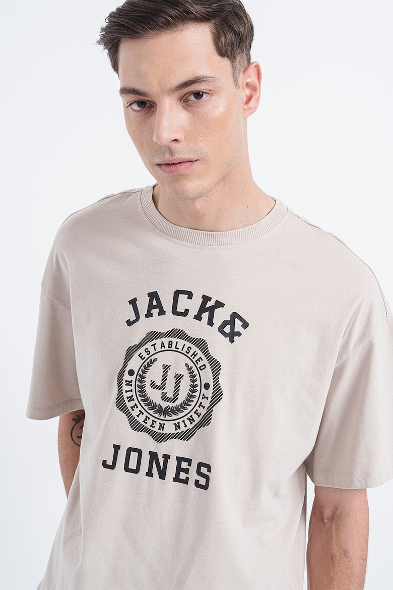 Jack & Jones Tricou din bumbac cu decolteu la baza gatului si imprimeu logo - Pled.ro