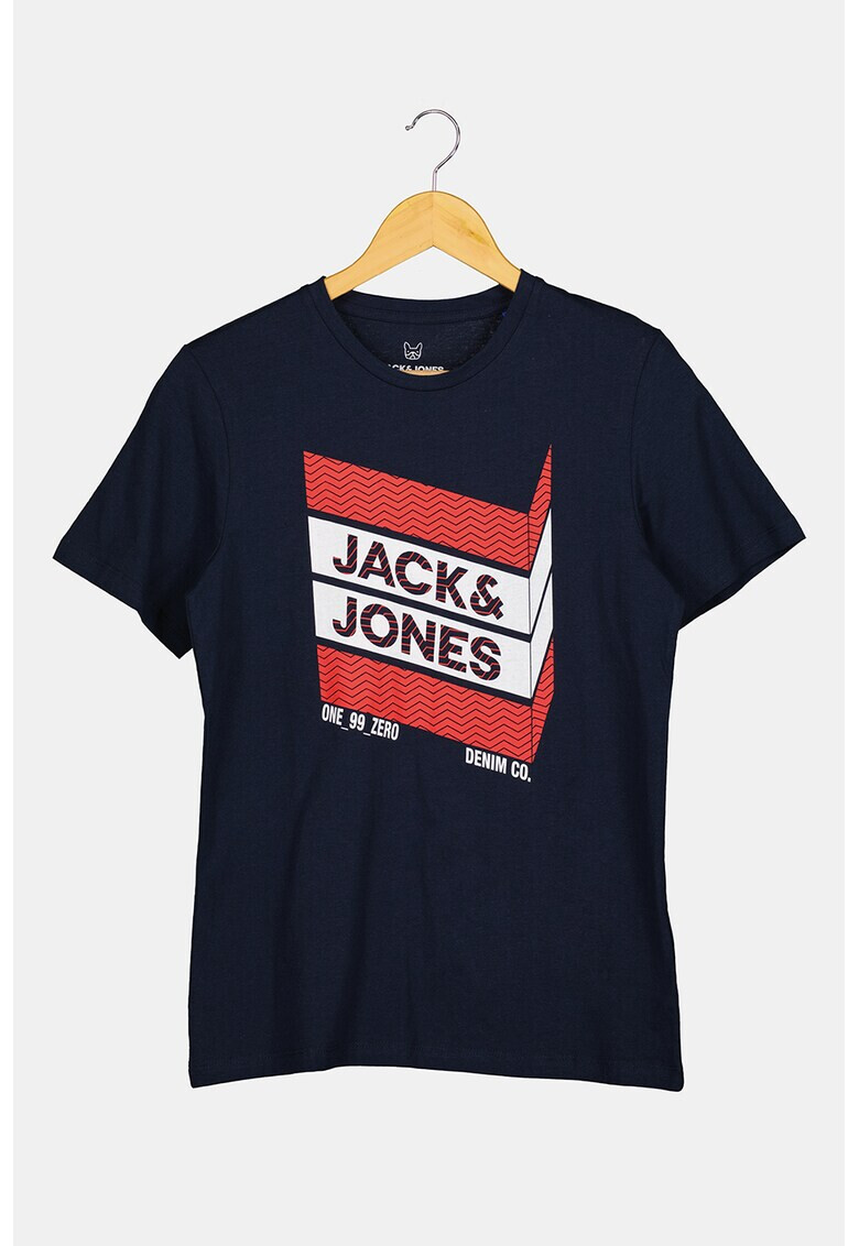 Jack & Jones Tricou din bumbac cu decolteu la baza gatului si imprimeu logo - Pled.ro