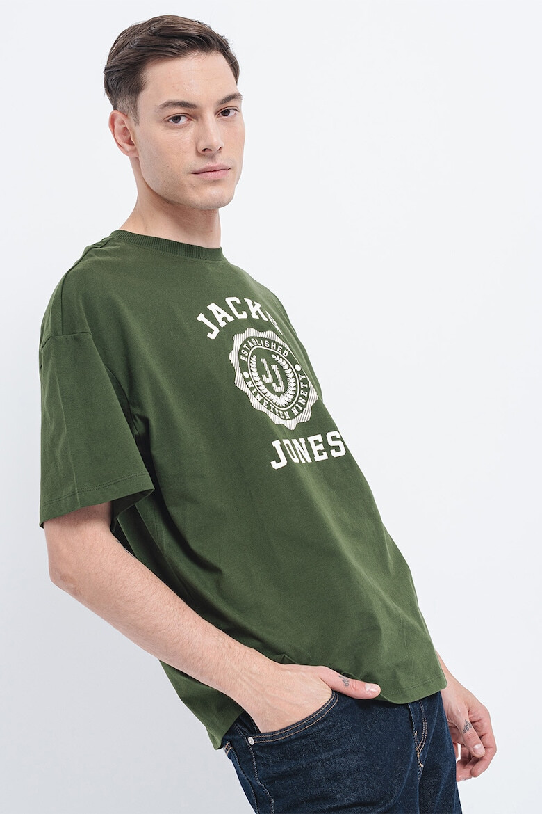 Jack & Jones Tricou din bumbac cu decolteu la baza gatului si imprimeu logo - Pled.ro