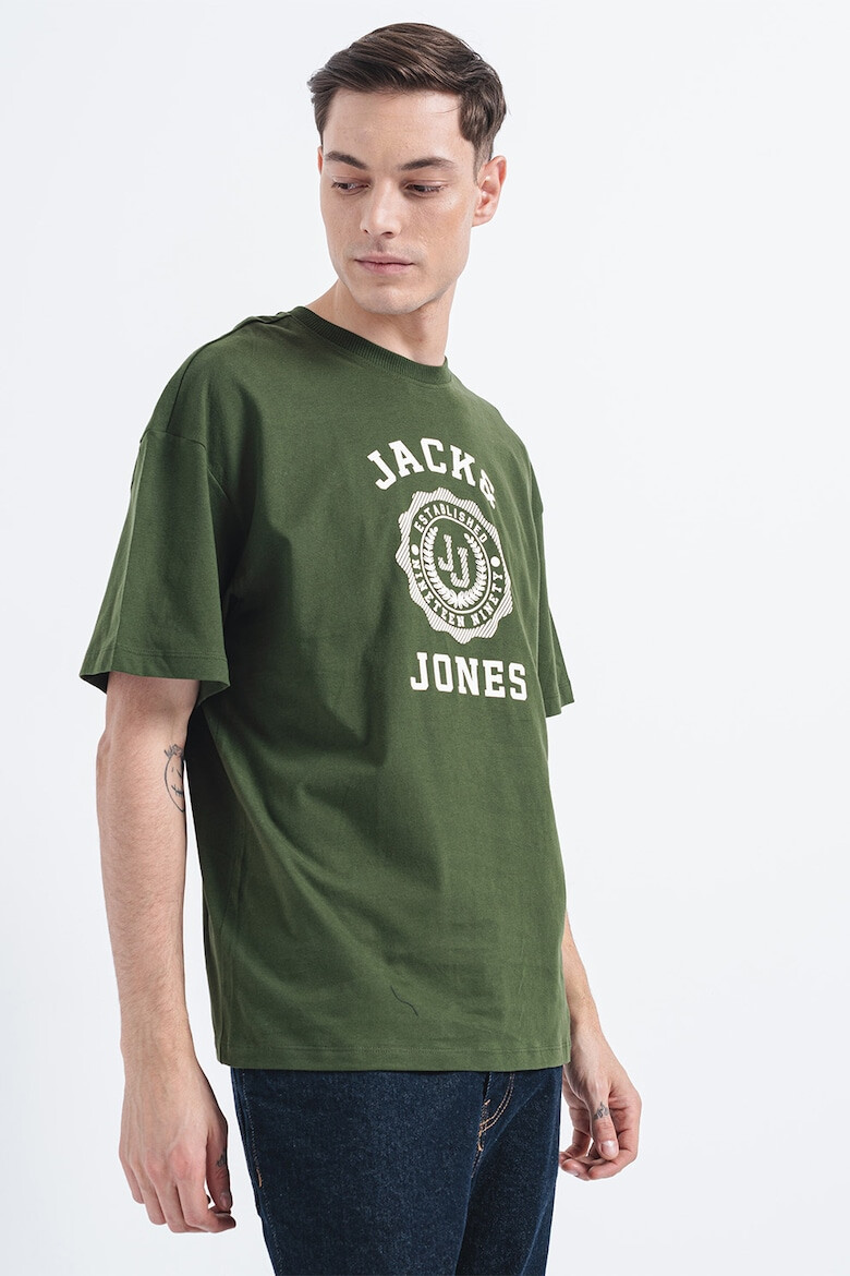 Jack & Jones Tricou din bumbac cu decolteu la baza gatului si imprimeu logo - Pled.ro