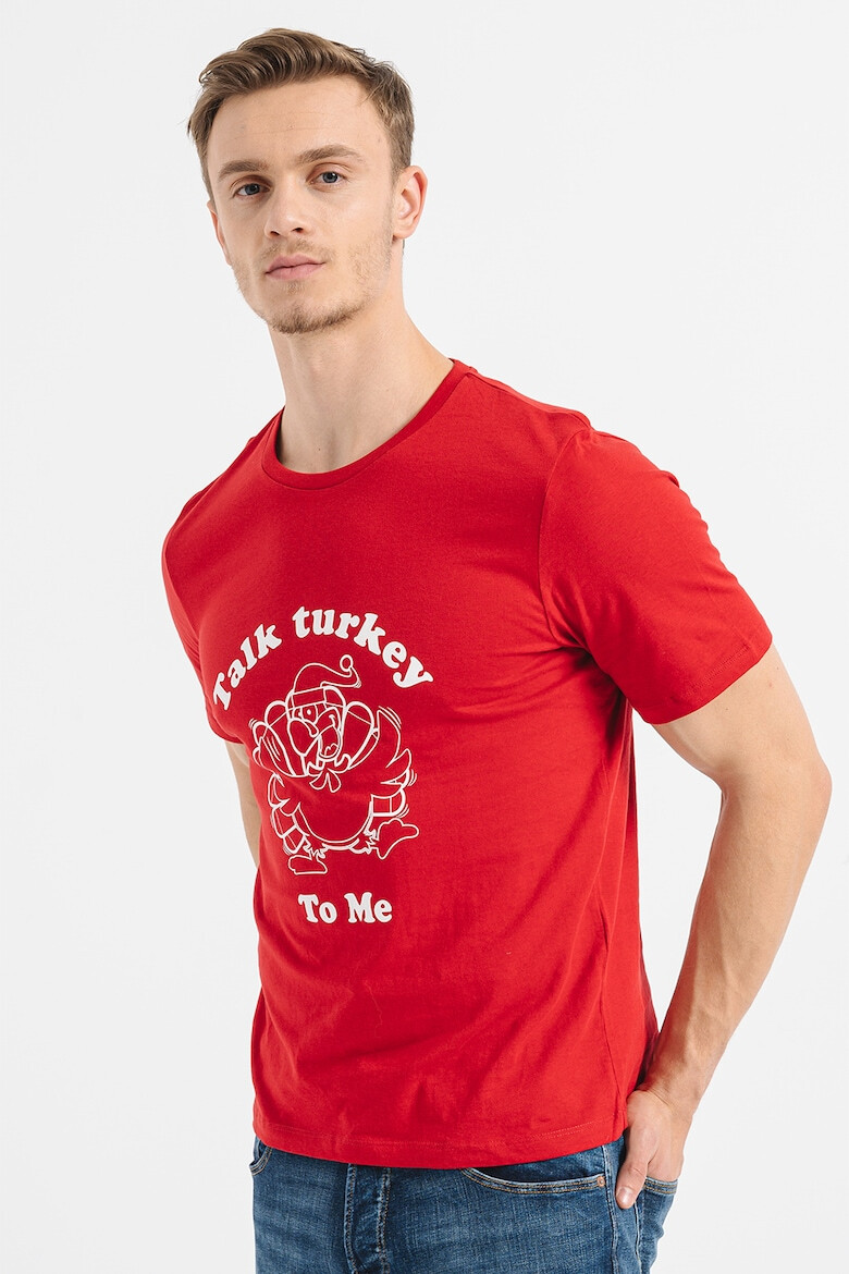 Jack & Jones Tricou din bumbac cu tematica de Craciun - Pled.ro