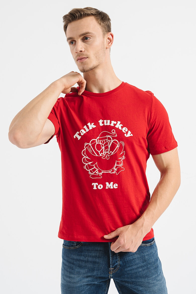 Jack & Jones Tricou din bumbac cu tematica de Craciun - Pled.ro