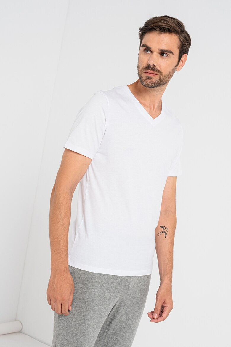 Jack & Jones Tricou din bumbac organic cu decolteu in V - Pled.ro