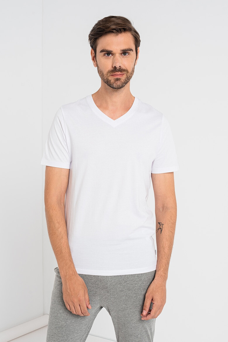 Jack & Jones Tricou din bumbac organic cu decolteu in V - Pled.ro