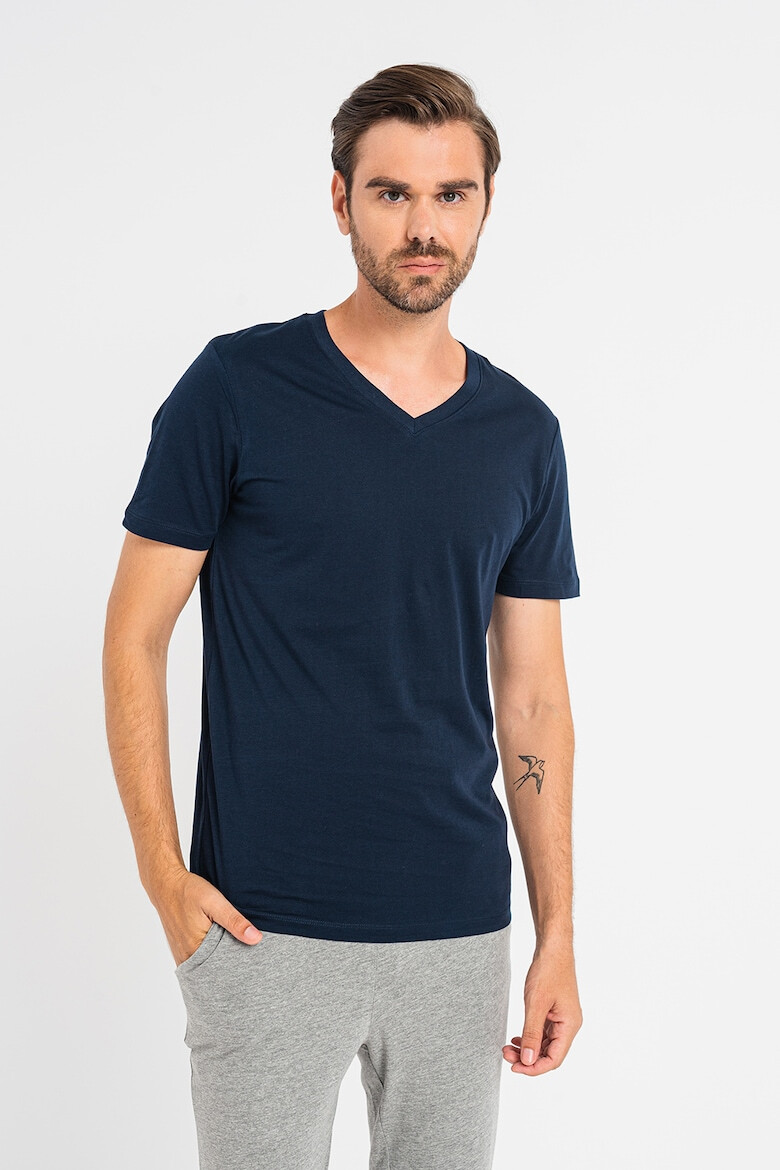 Jack & Jones Tricou din bumbac organic cu decolteu in V - Pled.ro