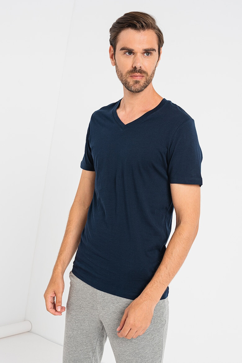 Jack & Jones Tricou din bumbac organic cu decolteu in V - Pled.ro