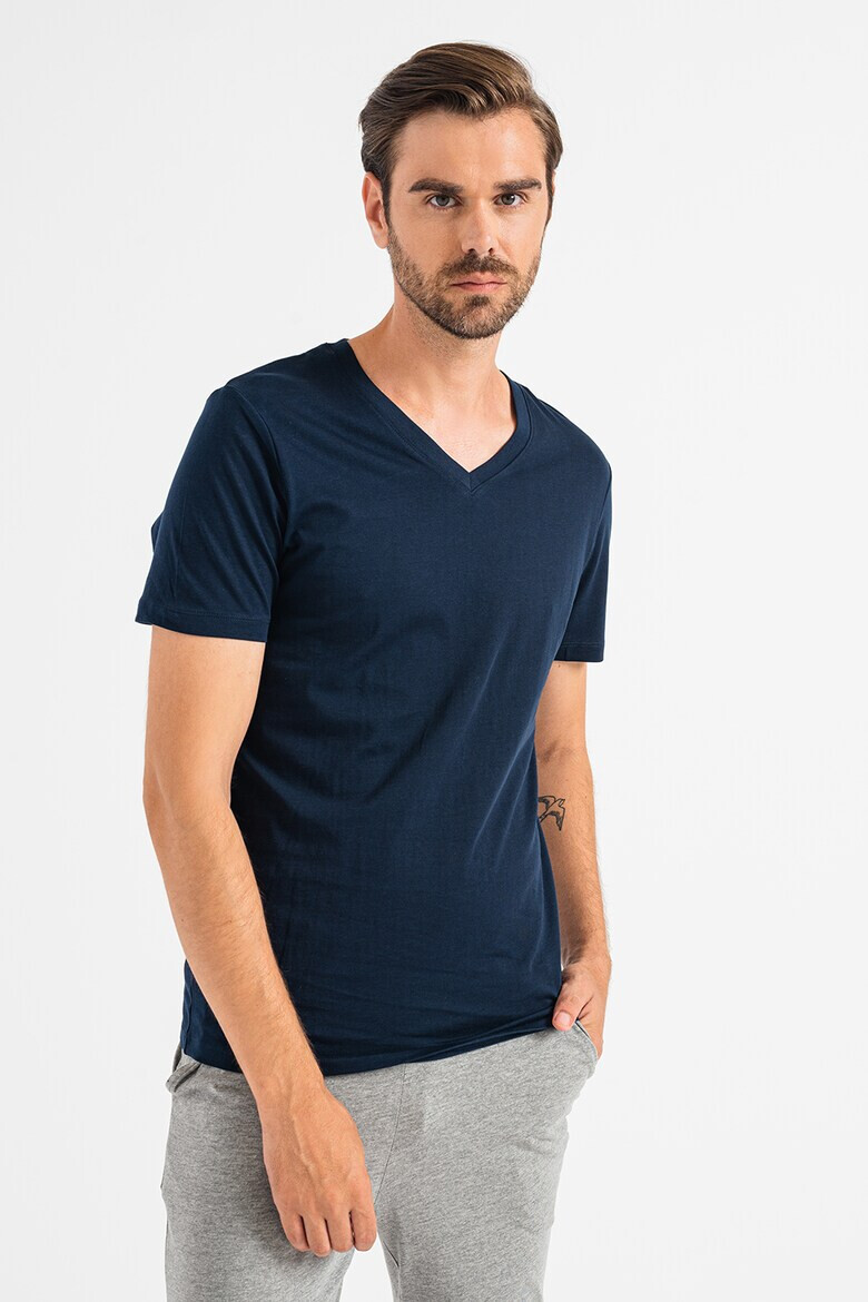 Jack & Jones Tricou din bumbac organic cu decolteu in V - Pled.ro