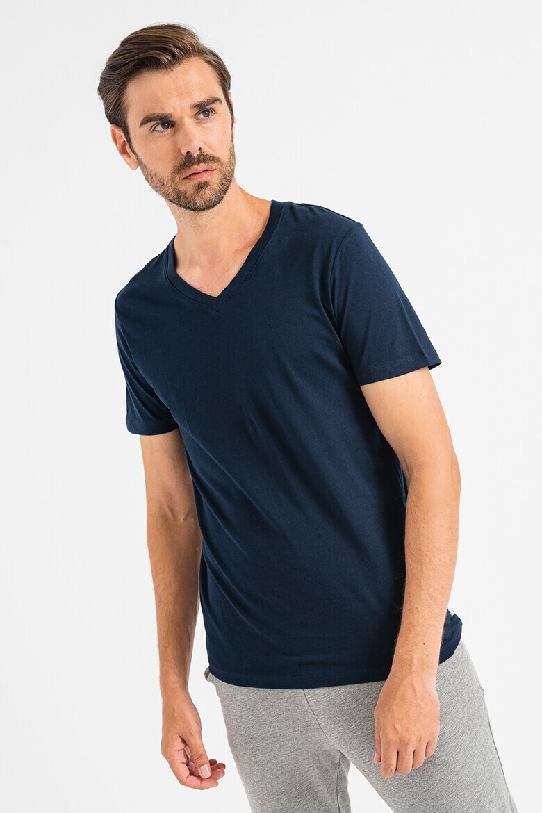 Jack & Jones Tricou din bumbac organic cu decolteu in V - Pled.ro