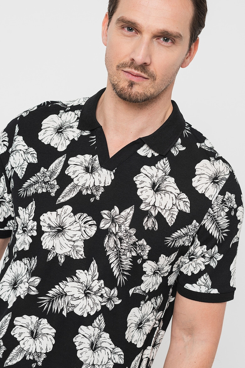 Jack & Jones Tricou polo cu imprimeu tropical - Pled.ro