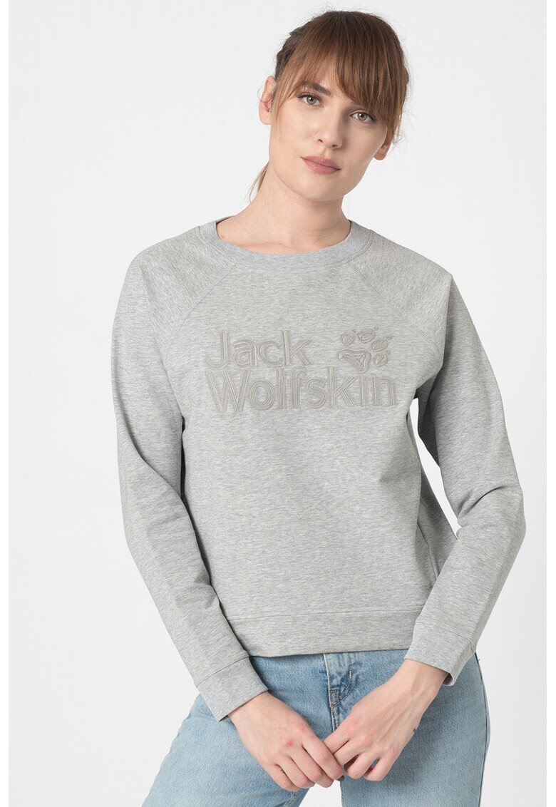 Jack Wolfskin Bluza sport din amestec de bumbac organic cu logo brodat - Pled.ro