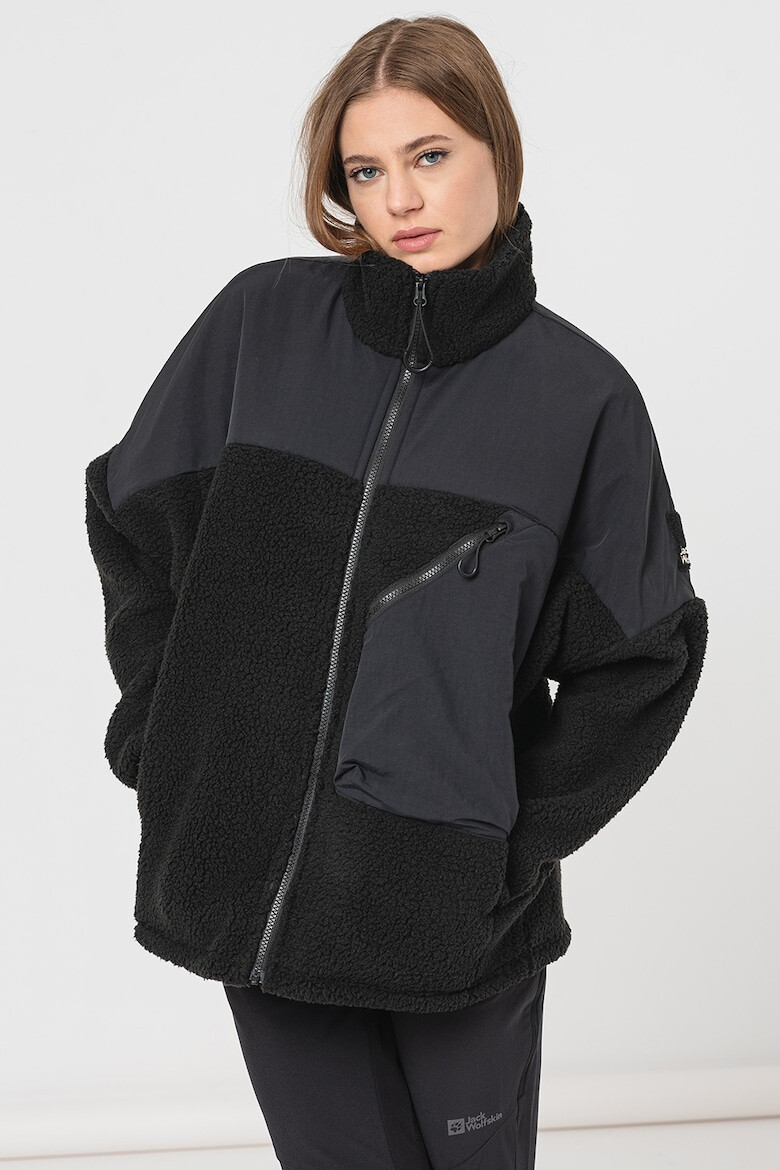 Jack Wolfskin Geaca supradimensionata cu detalii din fleece Maarweg - Pled.ro